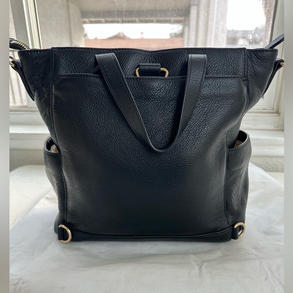 Lily Jade Brittany Convertible Tote in Black Leather with Gold Hardware - Picture 2 of 4